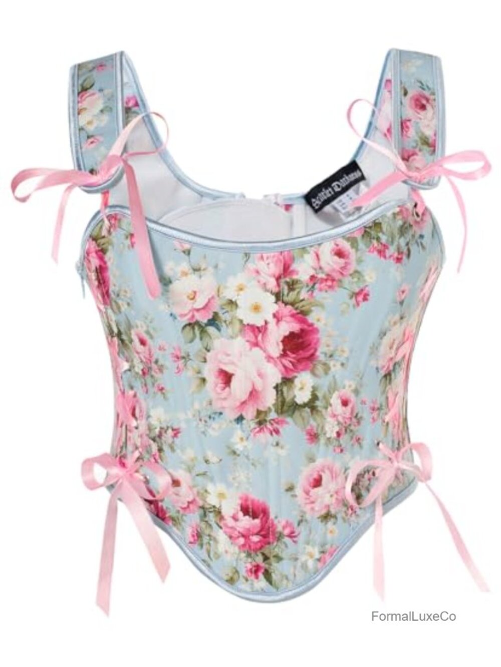 Floral Lace Up Corset Bustier Top Renaissance Medieval Style